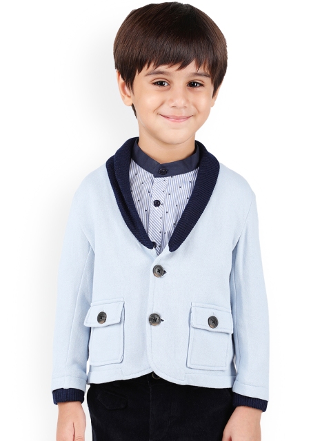 

One Friday Boys Blue Solid Single-Breasted Blazer