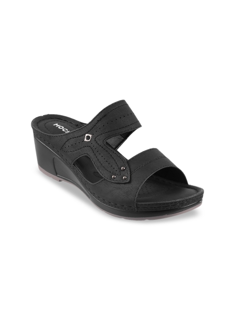 

Mochi Women Black Solid Sandals