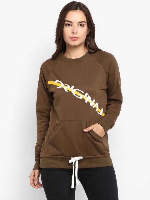 

Lady Stark Women Olive Brown Printed Sweatshirt