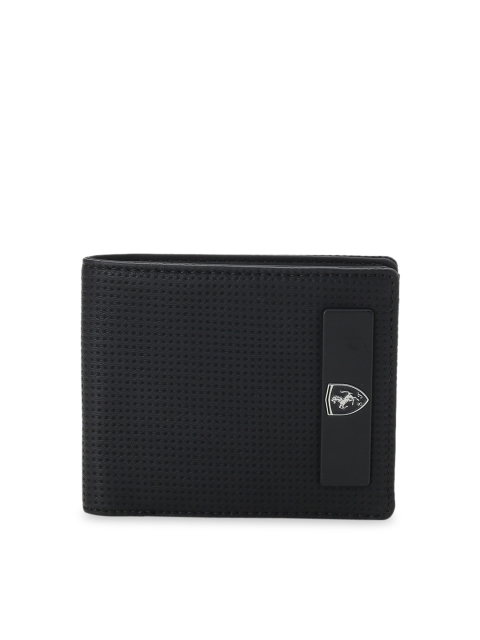 

Puma Men Black Textured Two Fold Wallet