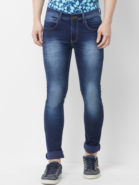 

Road Rockers Men Navy Blue Regular Fit Mid-Rise Clean Look Stretchable Jeans