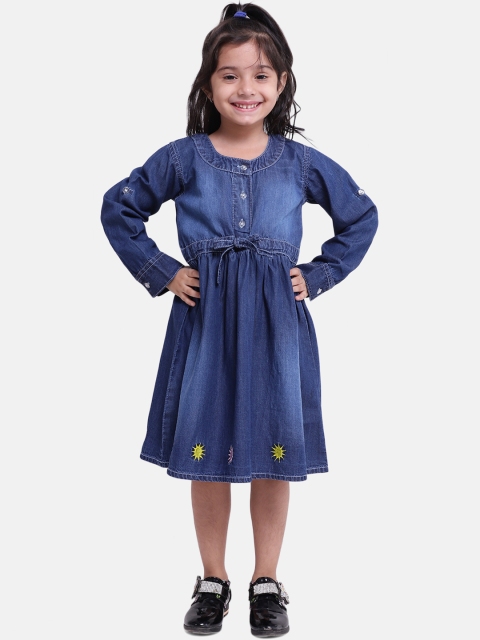 

BownBee Girls Blue Denim Fit and Flare Dress
