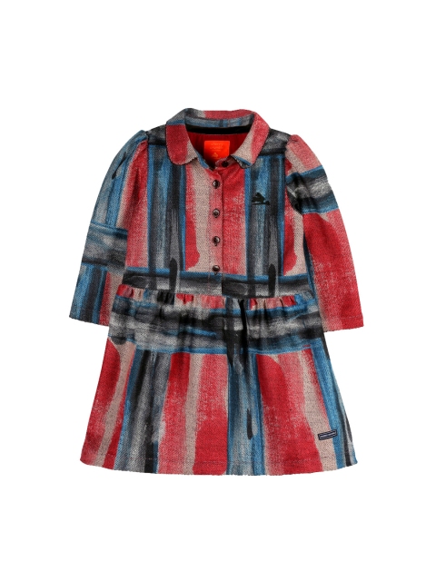 

Cherry Crumble Girls Red & Blue Printed Shirt Dress