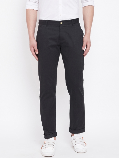 

JUMP USA Men Black Regular Fit Solid Regular Trousers