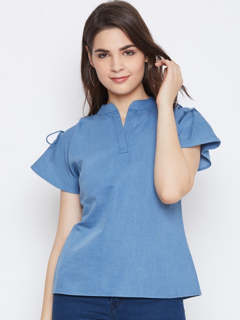 

Imfashini Women Blue Solid Top