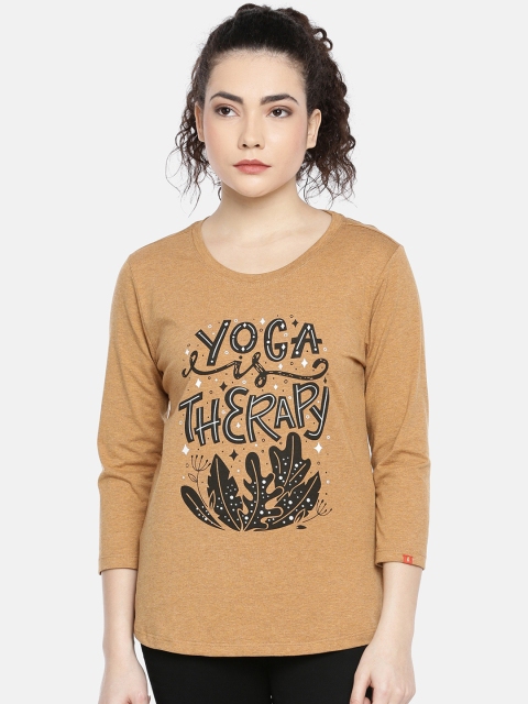 

GOLDSTROMS Women Mustard Printed Round Neck T-shirt