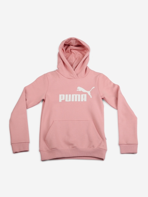 

Puma Girls Pink Printed ESS Hoody FL Sporty Jacket