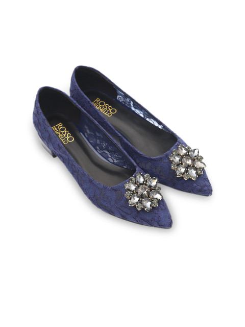 

ROSSO BRUNELLO Women Navy Blue Embellished Pumps