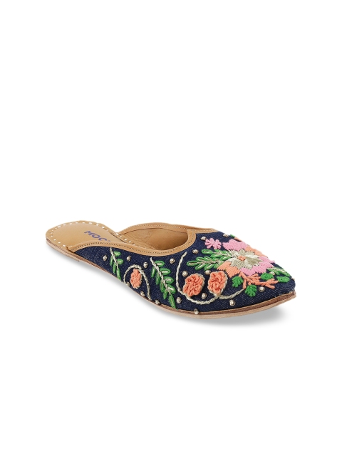 

Mochi Women Blue Embellished Mojaris