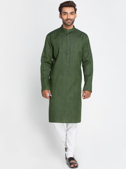 

Lakshya by Manish Men Green Solid Straight Kurta