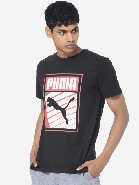 

Puma Men Black Printed Round Neck T-shirt