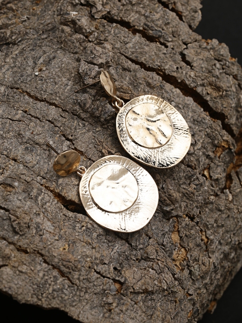 

ZeroKaata Gold-Toned Quirky Lightweight Vintage Coin Drop Earrings
