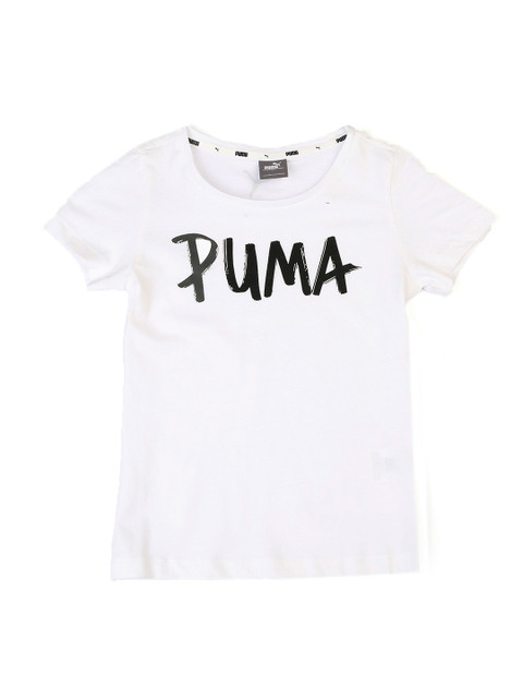 

Puma Girls White Alpha Logo Printed Round Neck T-shirt