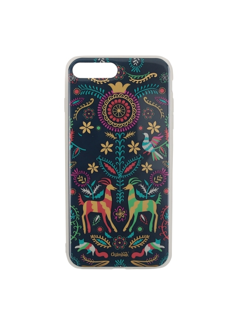 

Chumbak Navy Blue & Yellow Printed iPhone 8 Plus Mobile Case Cover