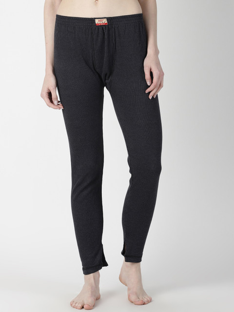 

Dollar Ultra Women Black Striped Thermal Bottoms