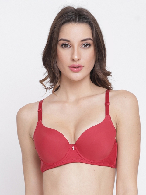 

PrettyCat Red Solid Underwired Lightly Padded T-shirt Bra PC-BR-6010-RED-30B