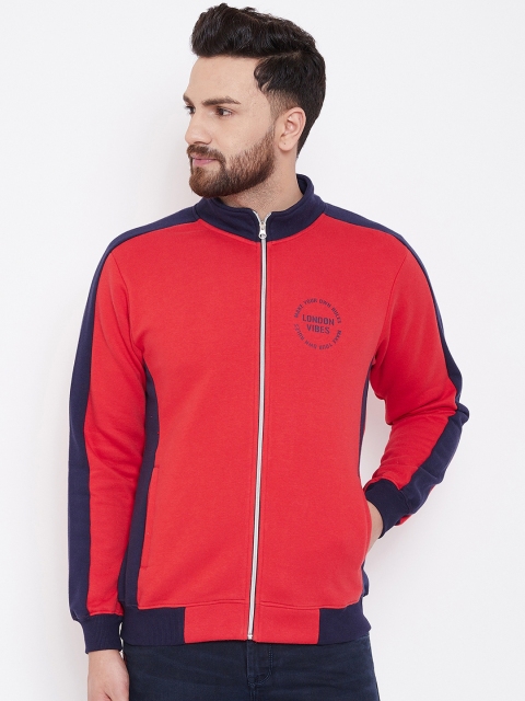 

Canary London Men Red & Navy Blue Solid Sweatshirt