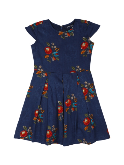 

Allen Solly Junior Girls Navy Blue Printed Fit and Flare Dress