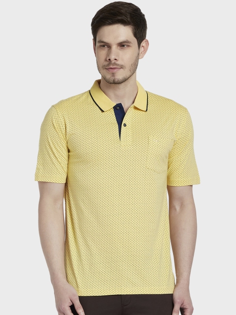 

ColorPlus Men Yellow Printed Polo Collar T-shirt