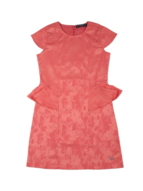 

Allen Solly Junior Girls Peach-Coloured Self Design Peplum Dress