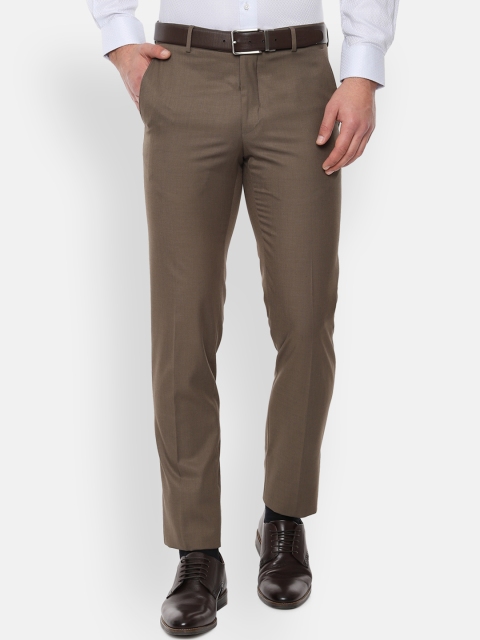 

Van Heusen Men Brown Slim Fit Solid Formal Trousers
