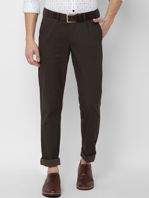 

Allen Solly Men Brown Slim Fit Self Design Regular Trousers