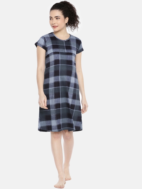 

GOLDSTROMS Blue Checked Maternity Nightdress MTF-6346