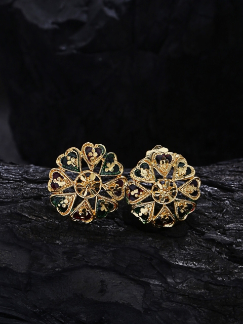 ZeroKaata Gold-Toned Floral Studs