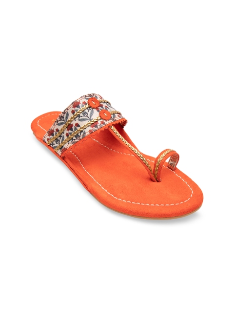

Jivaana Women Off-White Printed One Toe Flats