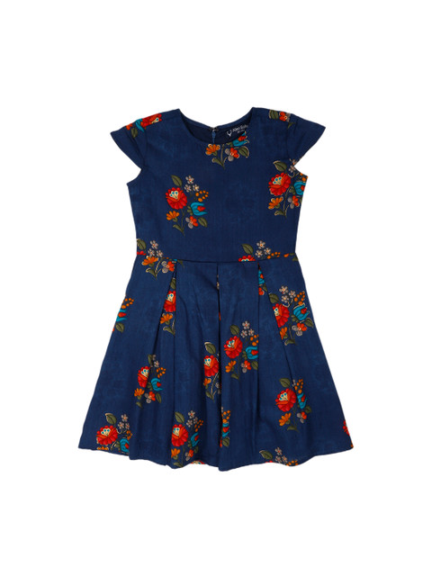 

Allen Solly Junior Girls Navy Blue Printed Fit and Flare Dress