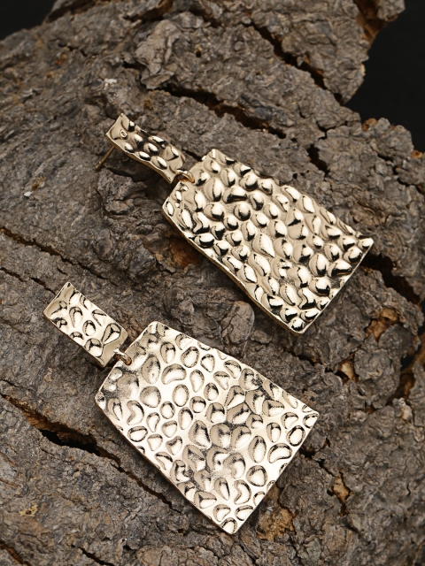 

ZeroKaata Gold-Toned Geometric Drop Earrings