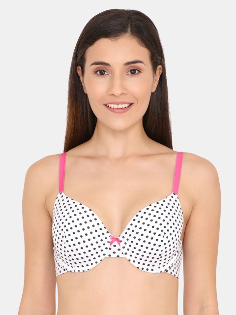 

Zivame White & Black Printed Underwired Lightly Padded T-shirt Bra ZI101XFASH0BLAK
