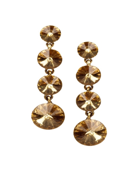

ANIKAS CREATION Gold-Plated Handcrafted Contemporary Drop Earrings