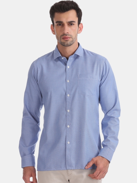 

Excalibur Men Blue Regular Fit Self Design Formal Shirt