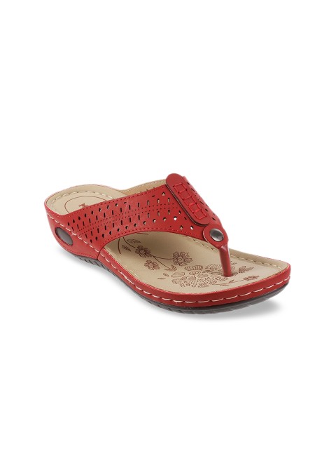 

Mochi Women Red Textured Heels