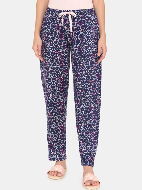 

Zivame Women Navy Blue & White Printed Lounge Pants