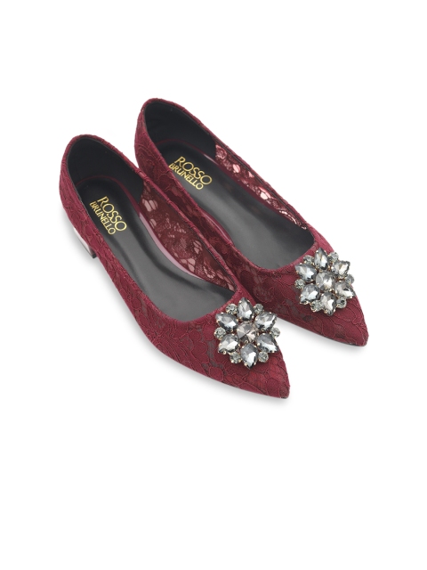 

ROSSO BRUNELLO Women Burgundy Embellished Pumps