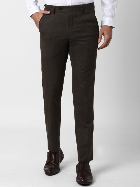 

Peter England Men Coffee Brown Solid Slim Fit Formal Trousers