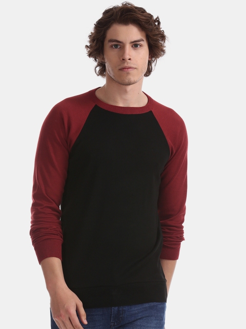 

Ruggers Men Black Solid Pullover Sweater
