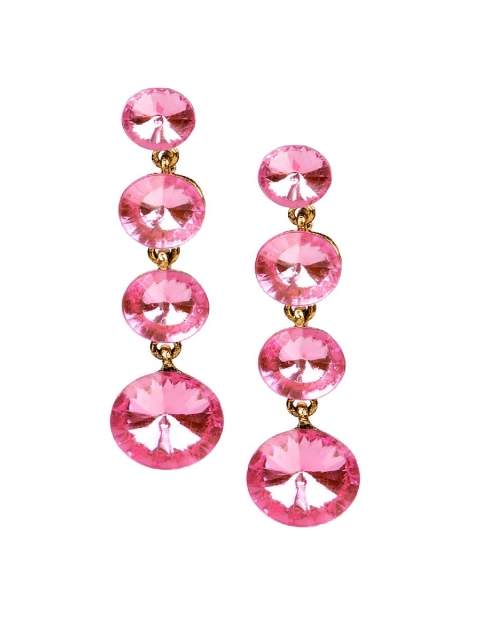 

ANIKAS CREATION Pink & Gold-Plated Handcrafted Contemporary Drop Earrings