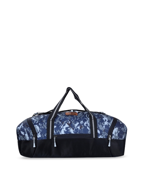 

Leather World Unisex Blue & Black Printed Duffel Bag