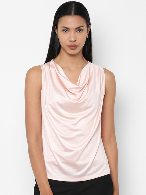 

Allen Solly Woman Peach-Coloured Solid Top