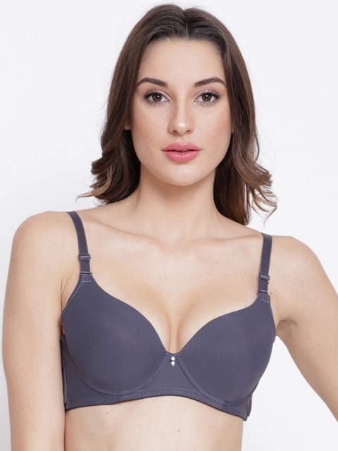 

PrettyCat Grey Solid Underwired Lightly Padded T-shirt Bra PC-BR-6010