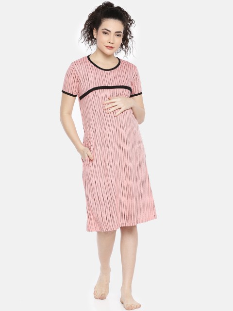 

GOLDSTROMS Pink Printed Maternity Nightdress MTF-6341