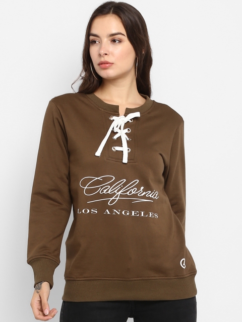 

Lady Stark Women Olive Green Printed Sweatshirt