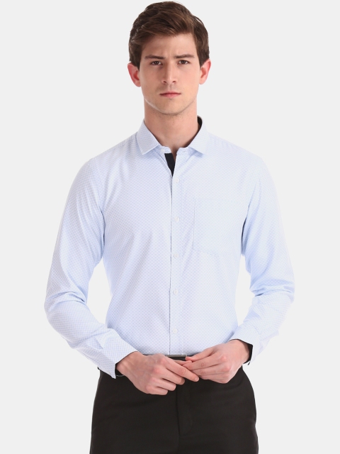 

Excalibur Men Blue Slim Fit Printed Formal Shirt