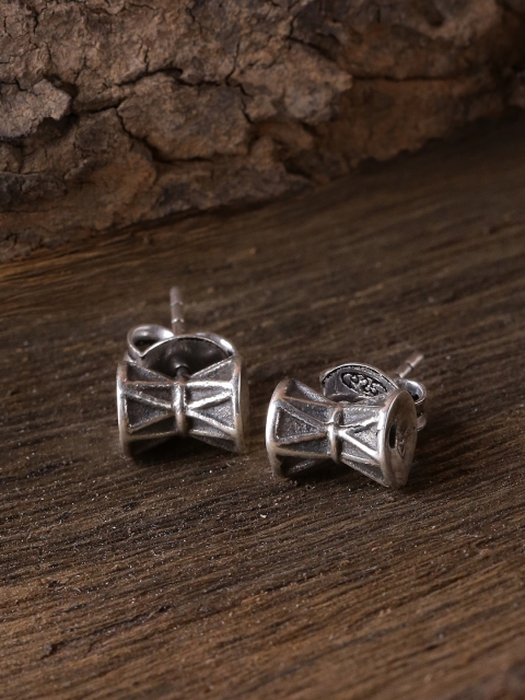 

ADORN by Nikita Ladiwala Silver-Toned Handcrafted Geometric Studs