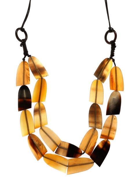 

Bamboo Tree Jewels Yellow & Brown Handcrafted Beaded Necklace