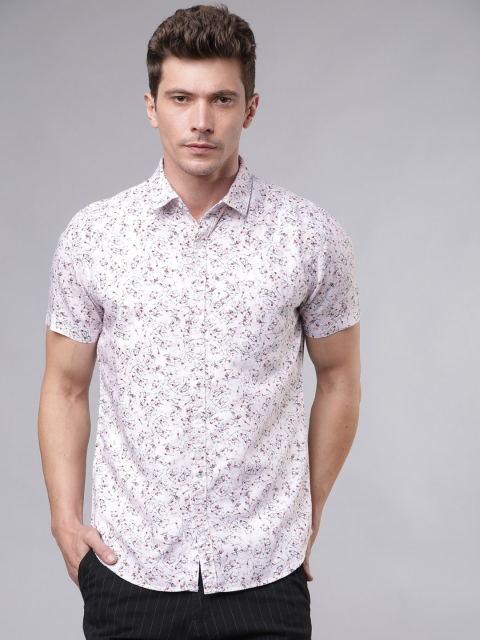 

HIGHLANDER Men Pink & Red Slim Fit Printed Casual Shirt