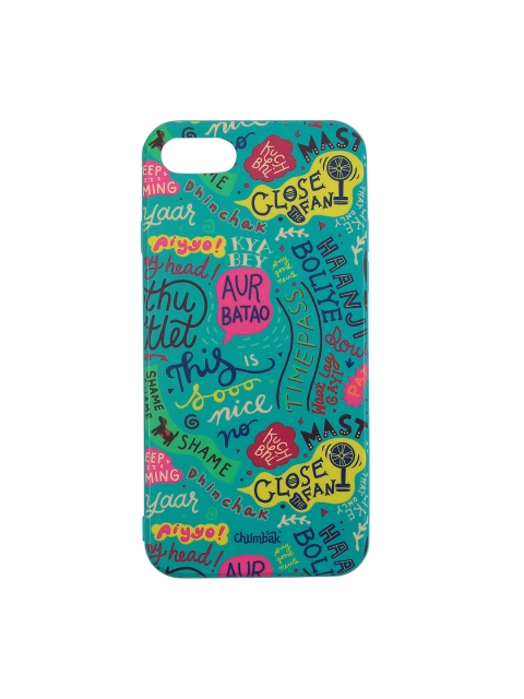 

Chumbak Turquoise Blue & Pink Printed iPhone 7 and SE Mobile Case Cover